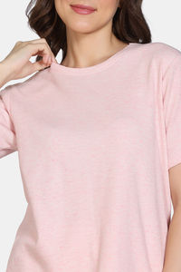 Zivame 2 Mile Fashion Knit Cotton Loungewear Set - Pink Dogwood — thumbnail 7